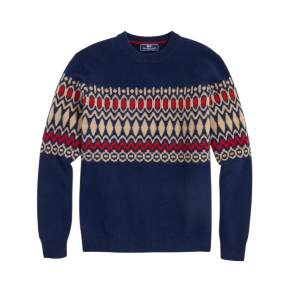 NWT Vineyard Vines Boys Heritage Fair Isle Merino Wool Sweater Winter Holiday
